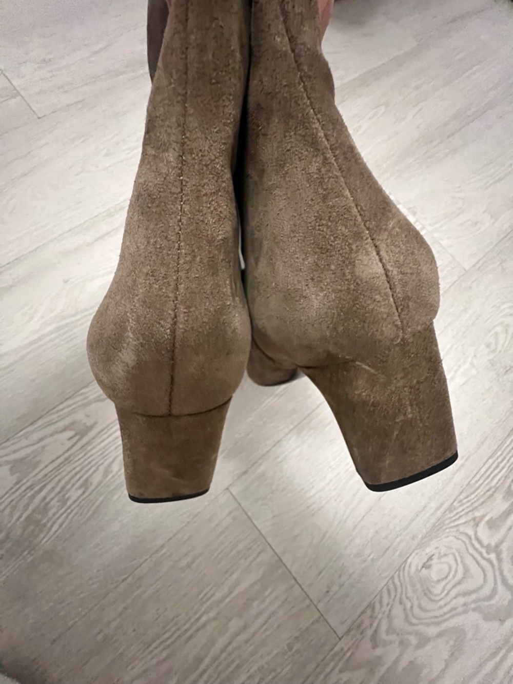 ZARA Suede Split- Leather Taupe Ankle Boots - 9 (40) NWT - Picture 13 of 14